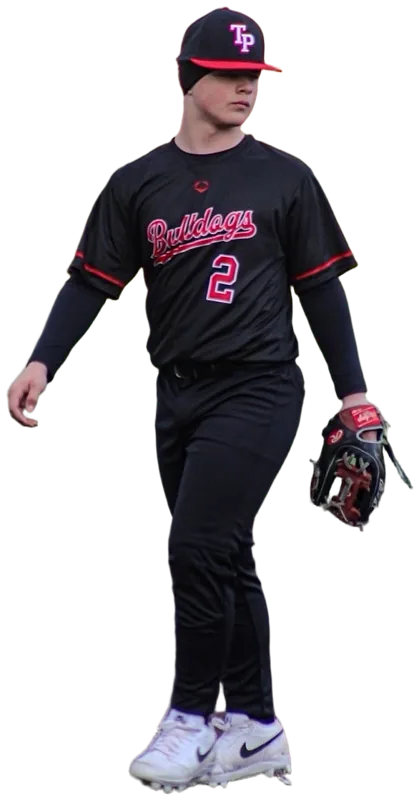 Simon Derus, Tinley Park Bulldogs #2, walking off the field with his glove
