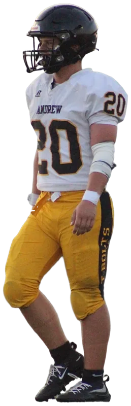 Simon Derus, Andrew #20, standing in the stadium before a game